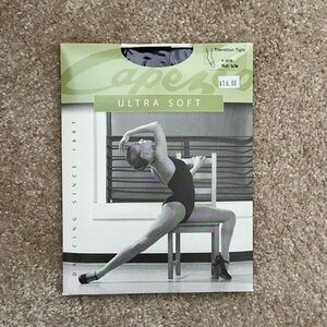 NWT Capezio Transition Tights Black Size S/M